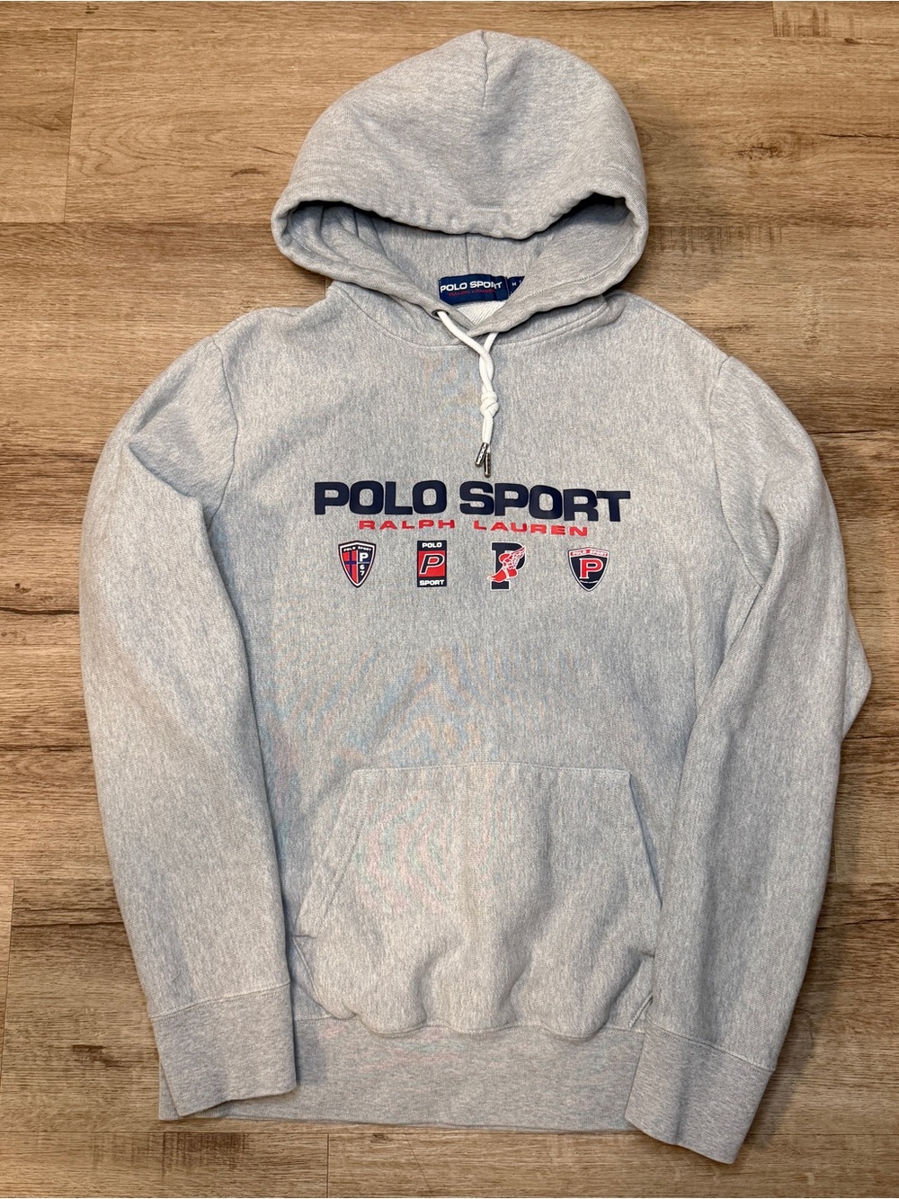 Polo Ralph Lauren Sport Hoodie Sweatshirt P Wing Crest Shield Logos Medium Mens